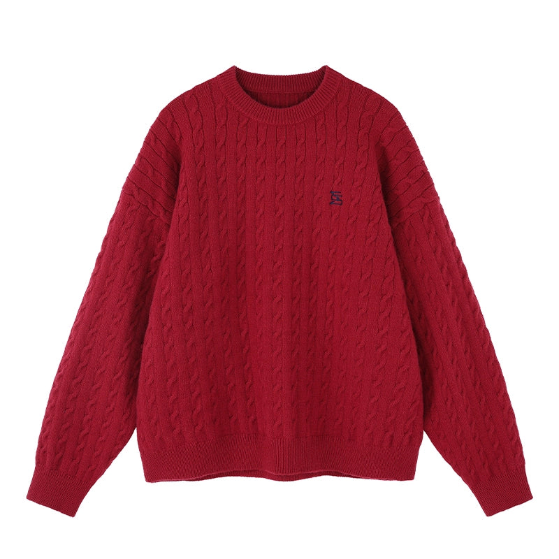 MATCHA STORY Vintage Twist Loose Sweater