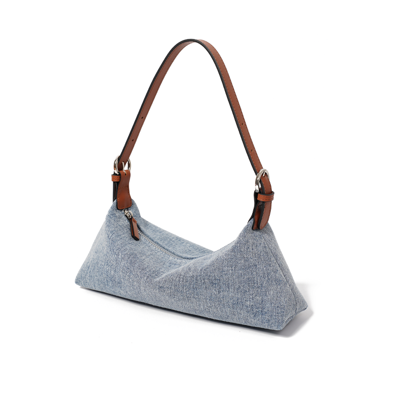 Momogigi Vintage Niche Leather Splicing Handheld Underarm Bag