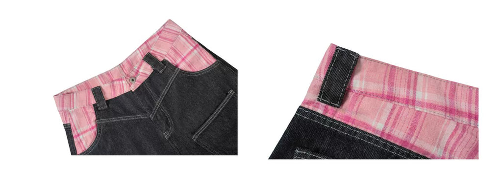 BLACKLISTS Vintage Plaid Scimitar Jeans