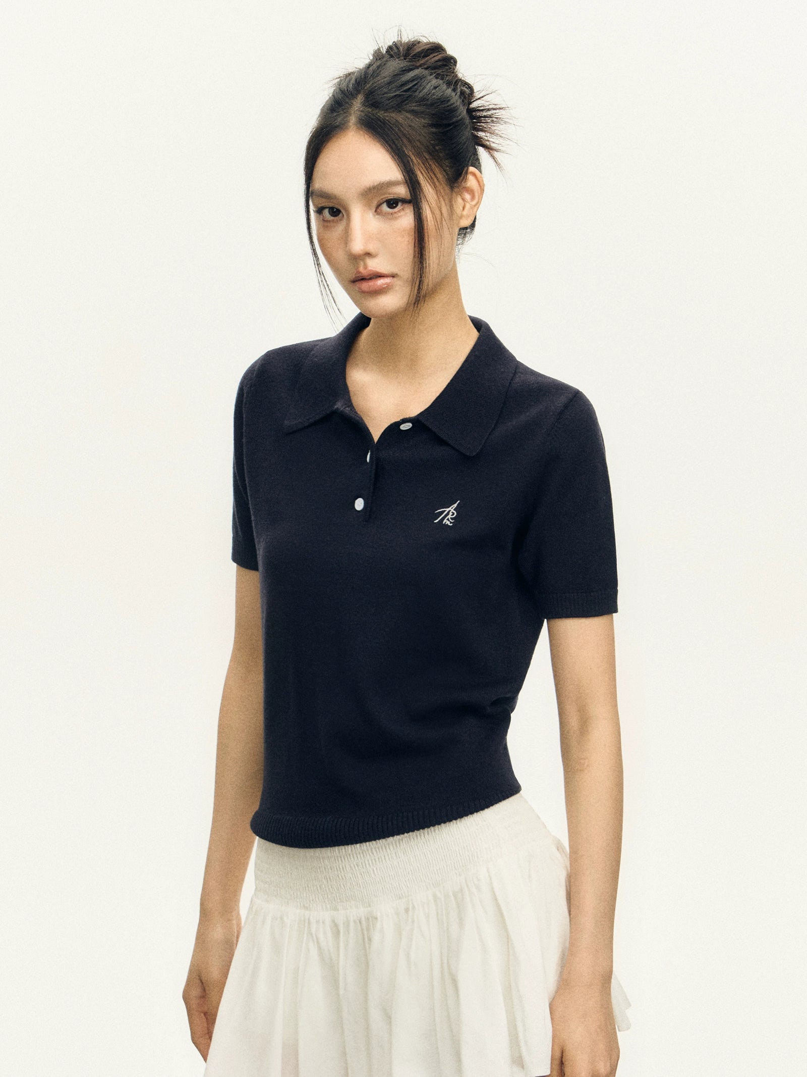 Ariseism Vintage Polo Collar Slim Knitted Tee