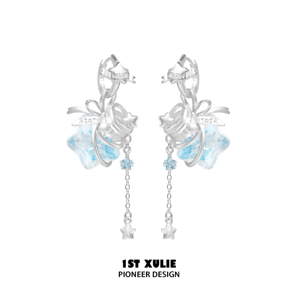 1ST XULIE Star Wishing Bottle Ear Cuff & Stud Set