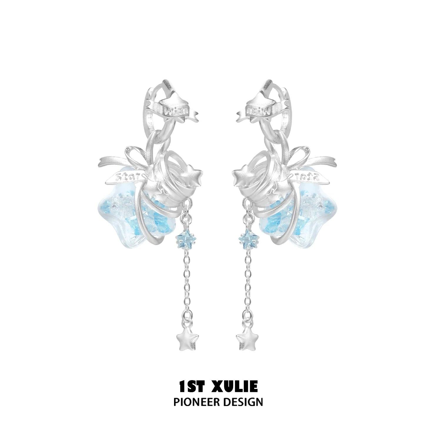 1ST XULIE Star Wishing Bottle Ear Cuff & Stud Set
