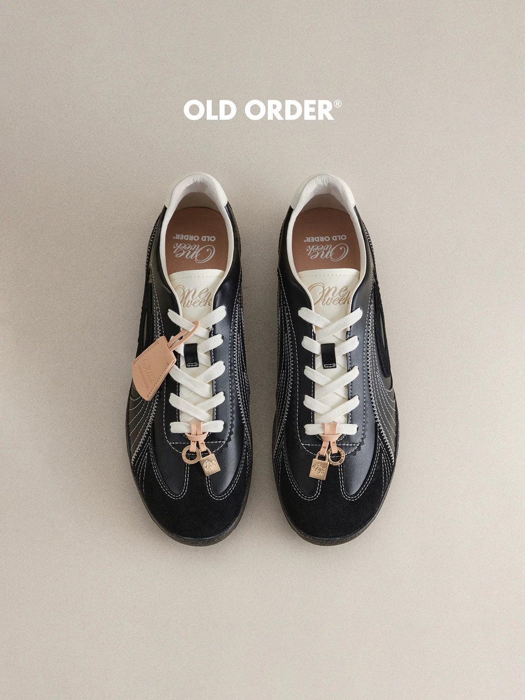 OLD ORDER Leather Lace-Up Retro Trainer