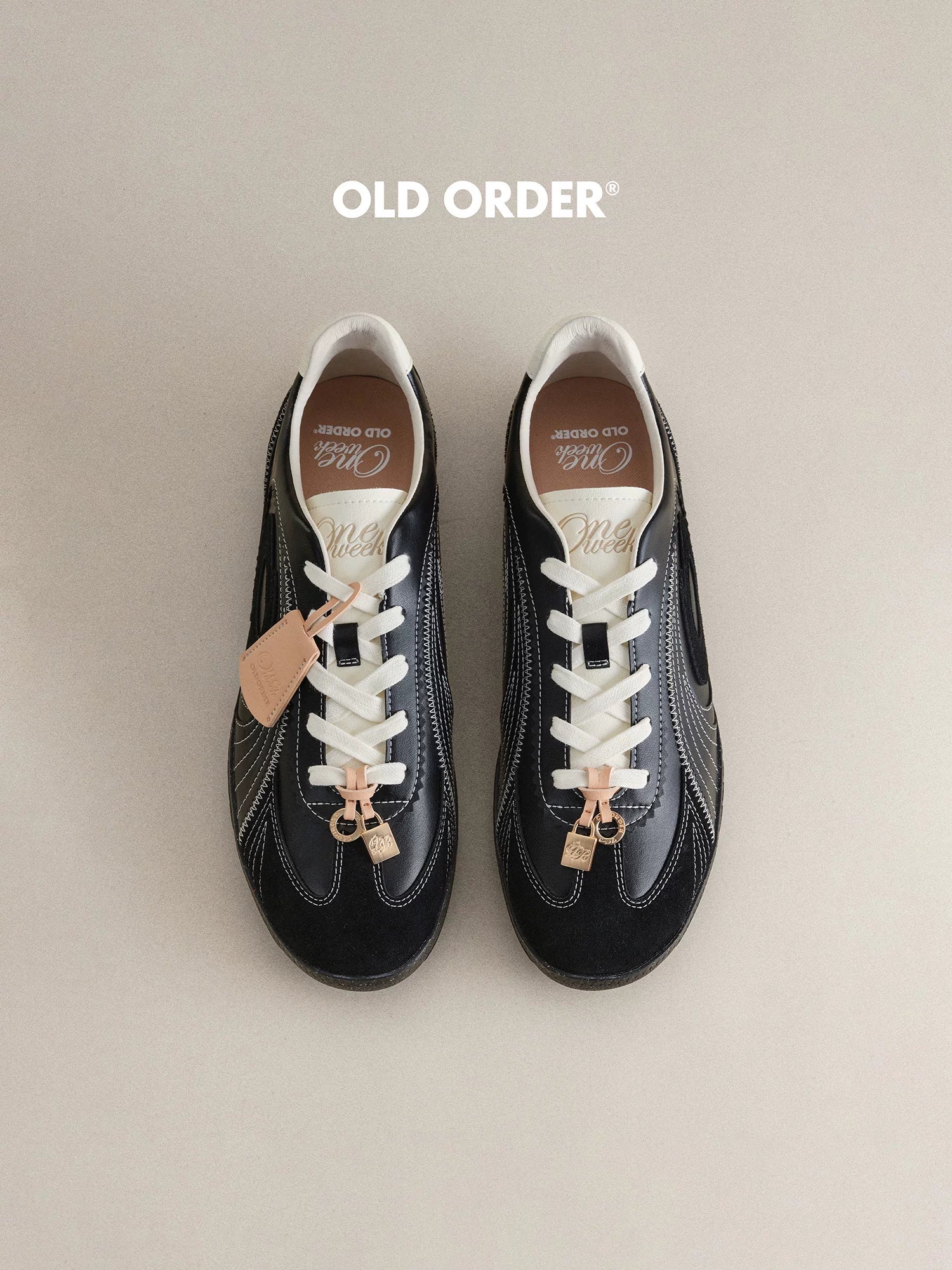 OLD ORDER Leather Lace-Up Retro Trainer