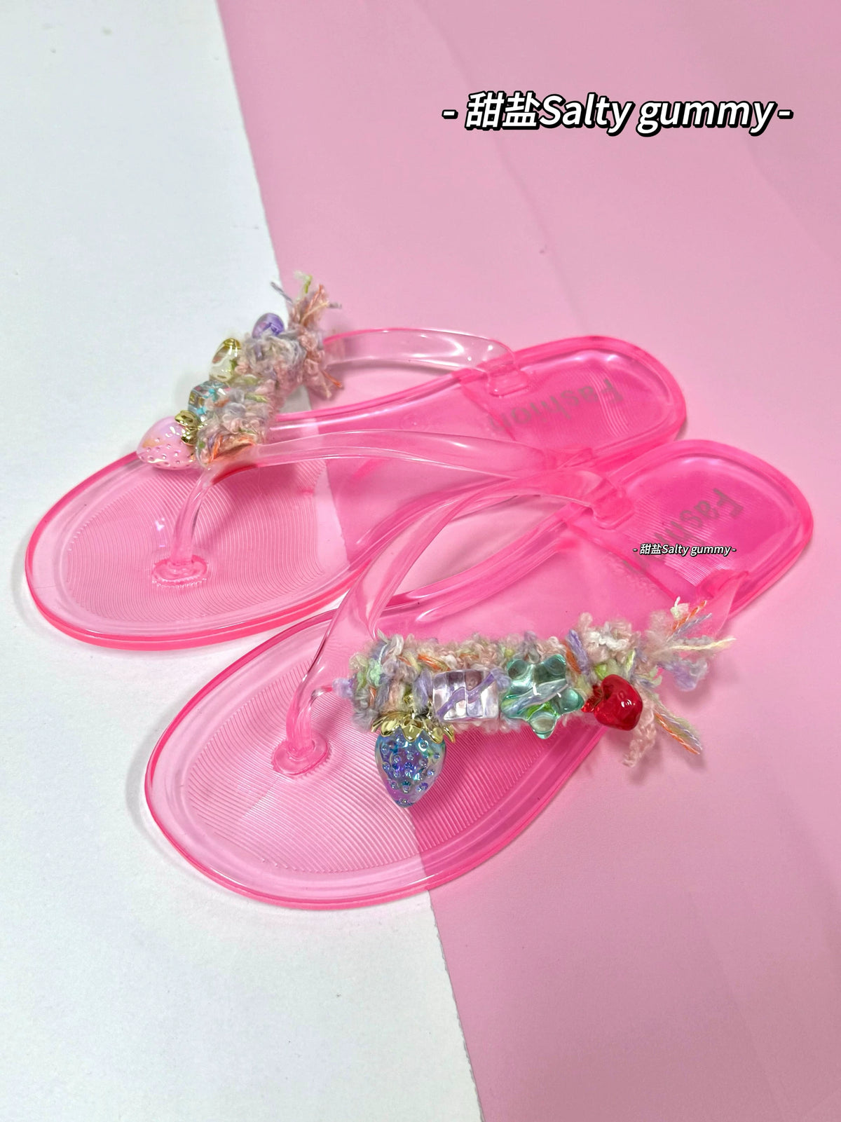 Salty gummy Handmade Crochet PVC Toe-Separator Sandal