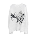 Wetbody Pullover Hole Loose Neutral Sweater