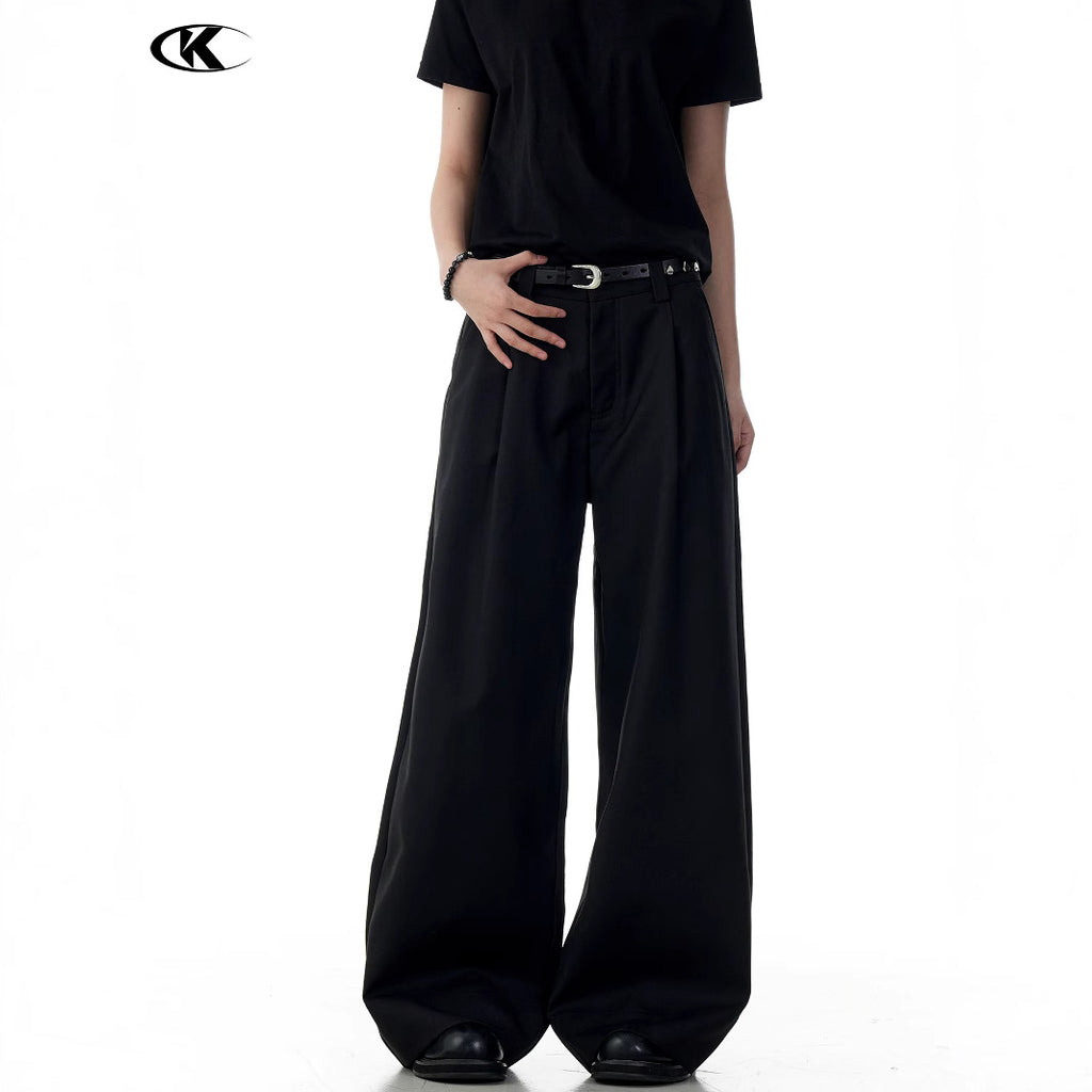 11KN Straight Drape Wide-leg Loose and Simple Casual Trousers (Clearance)