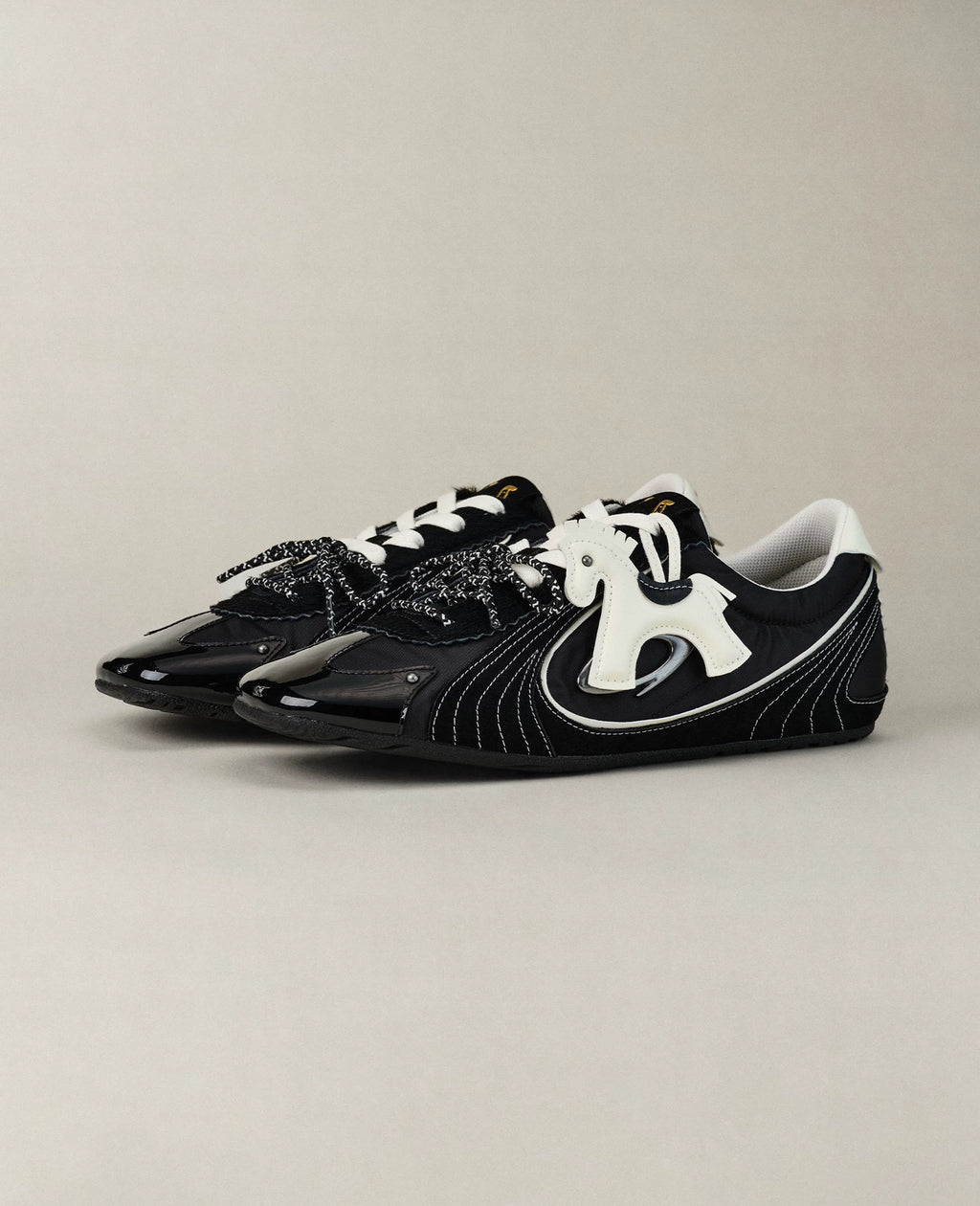 OLD ORDER Horse-Print Leather Lace-Up Sneaker