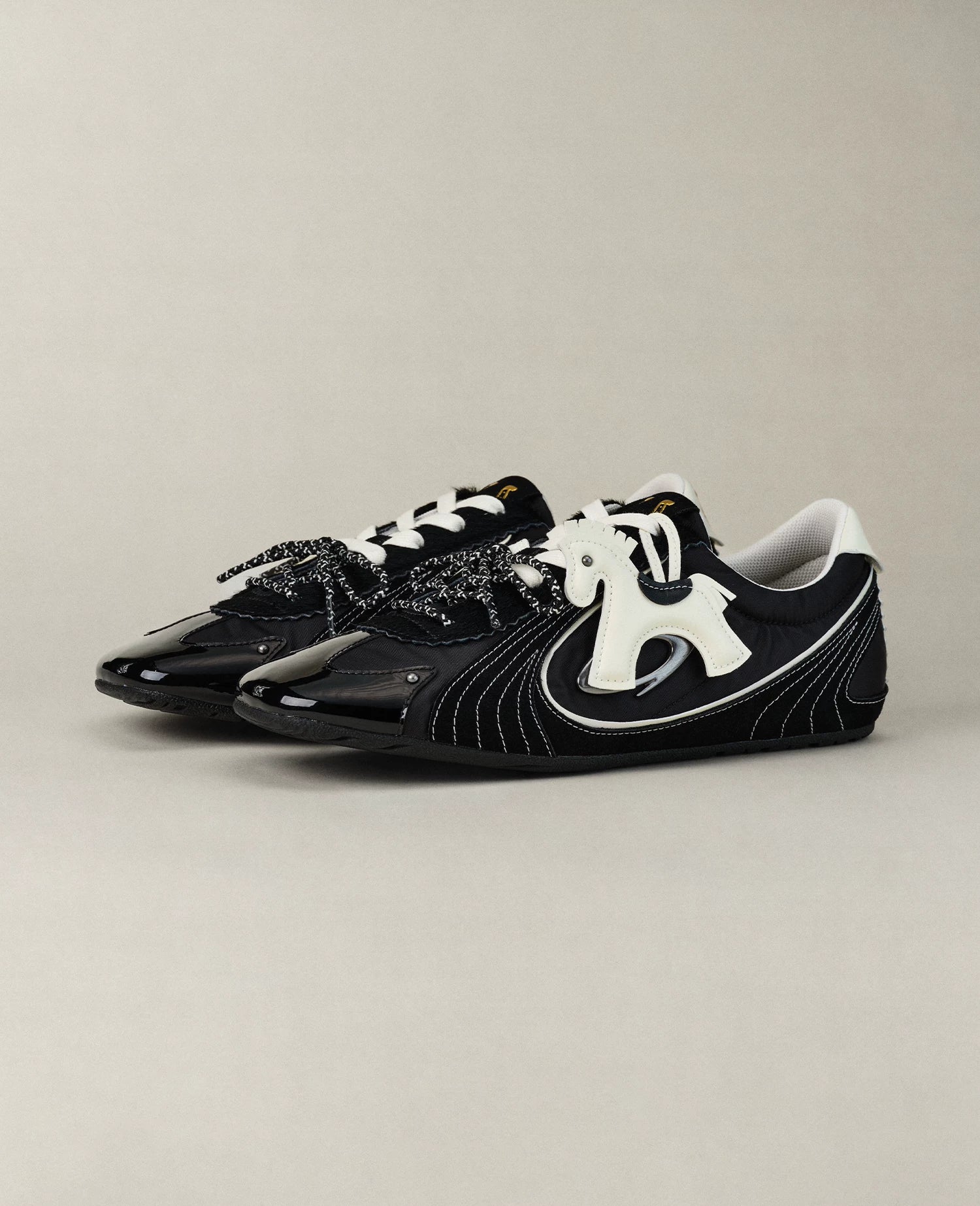 OLD ORDER Horse-Print Leather Lace-Up Sneaker