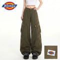 Dickies Army Green High-Waist Wide-Leg Cargo Pants