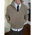 KREATE 800g Cable Knit Warm Slant-Zip Sweater Jacket