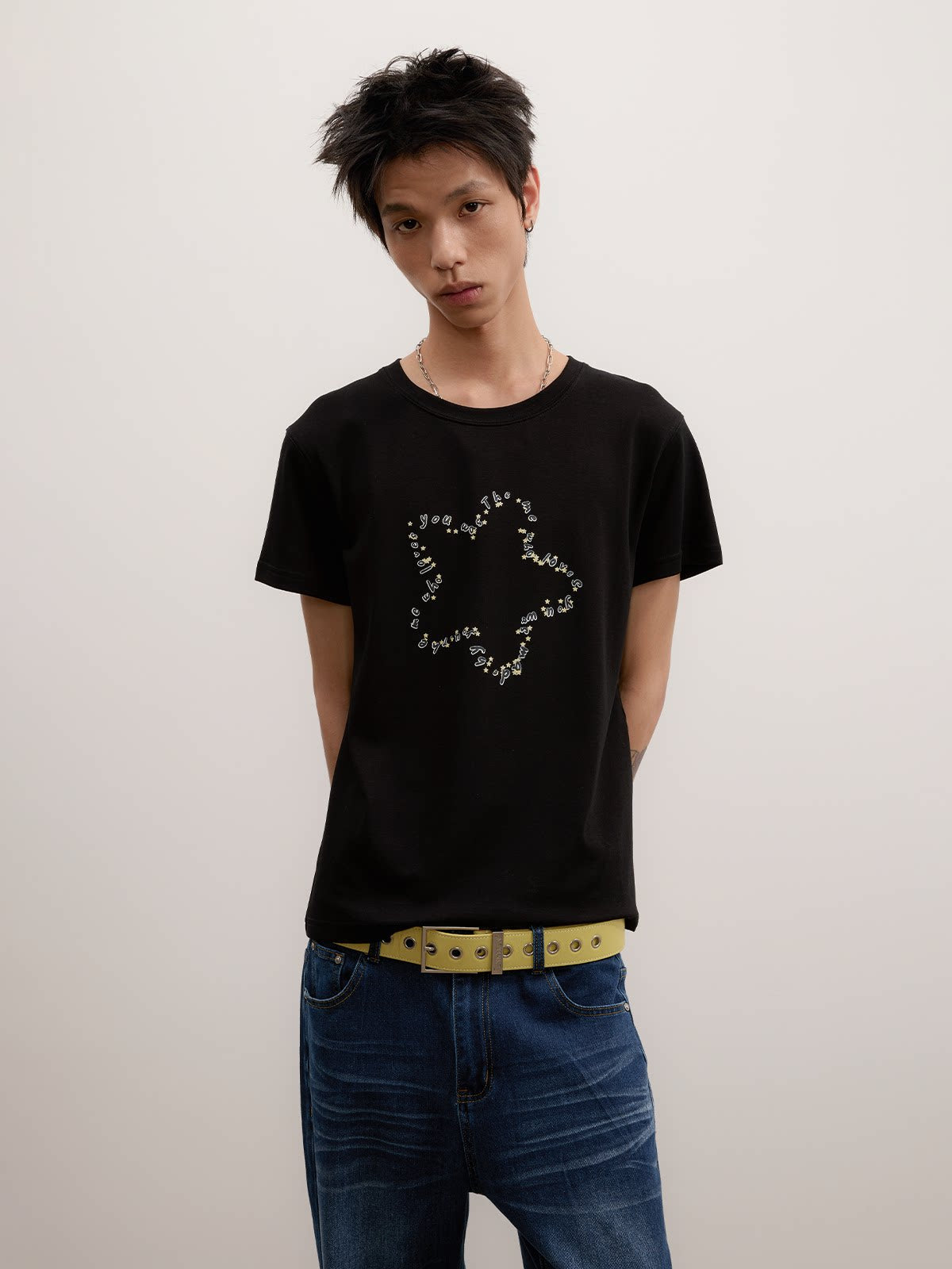 FUNKYFUN Silver Star Boxy Tee