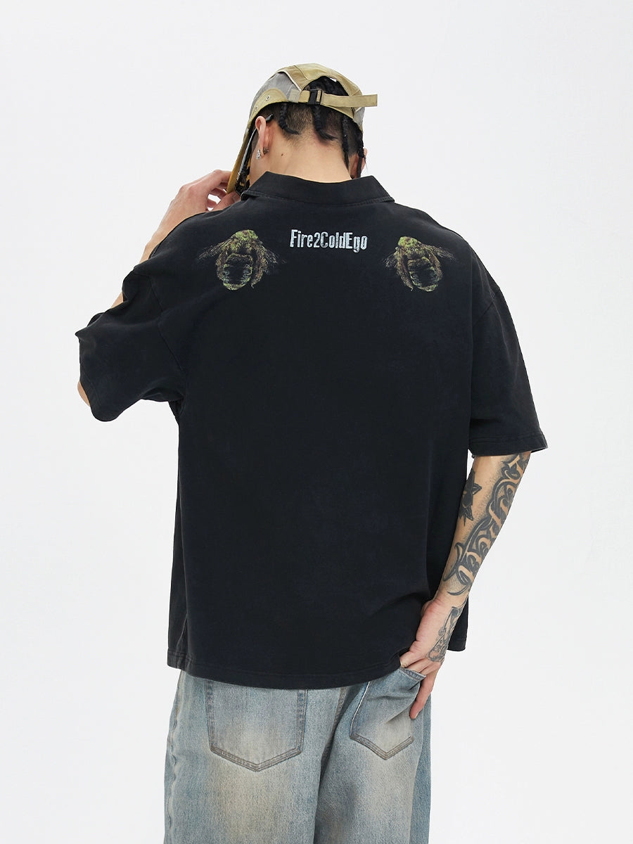 F2CE Retro High Street Print Loose Casual Tee