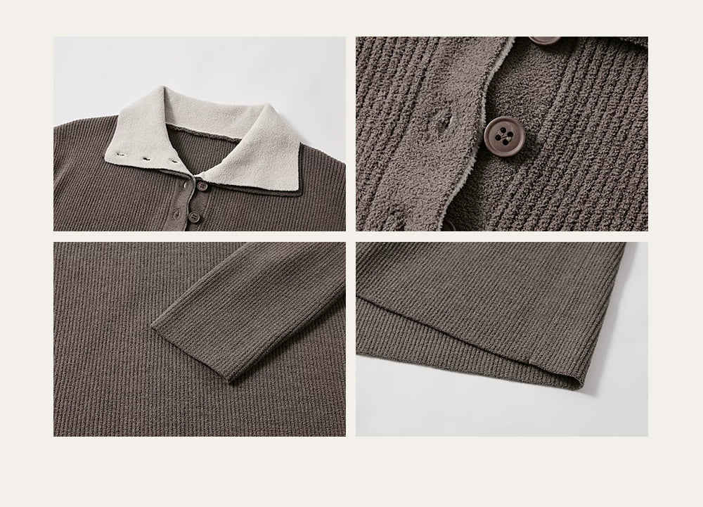 KREATE Double-neck Fake Two-piece Sweater Jacket