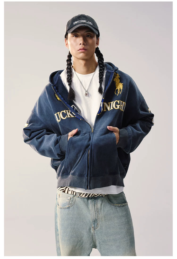 Remedy Vintage Embroidered Washed Hooded Sweater