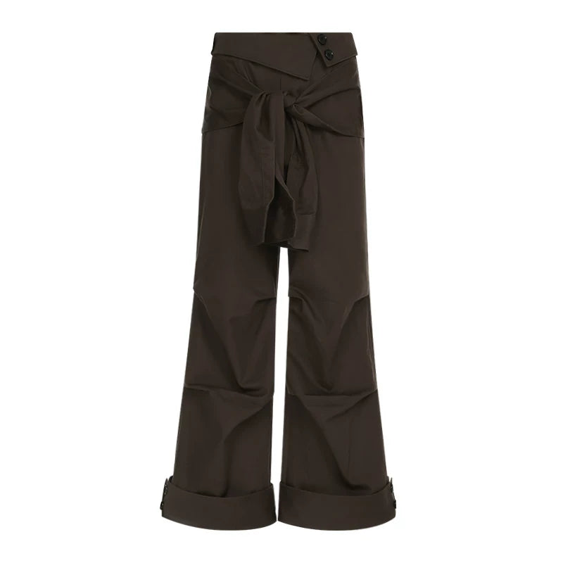 FUNOFF Strap-on Low-rise Straight Slacks