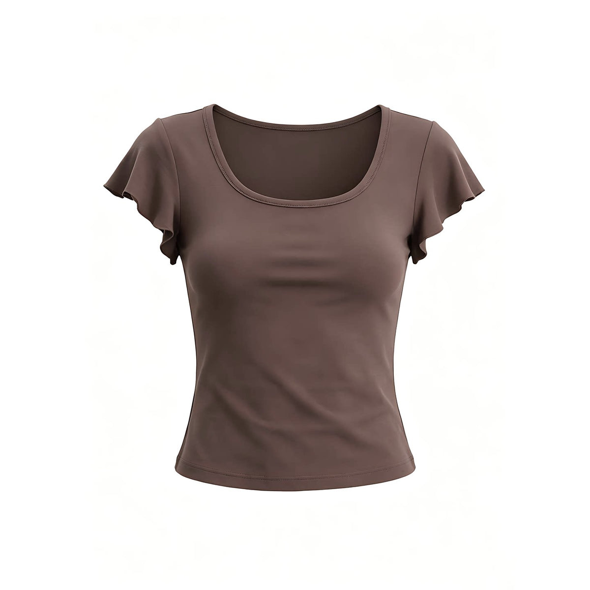 JCAESAR WOMEN Modal-Spandex Lace-Trim V-Neck Tee