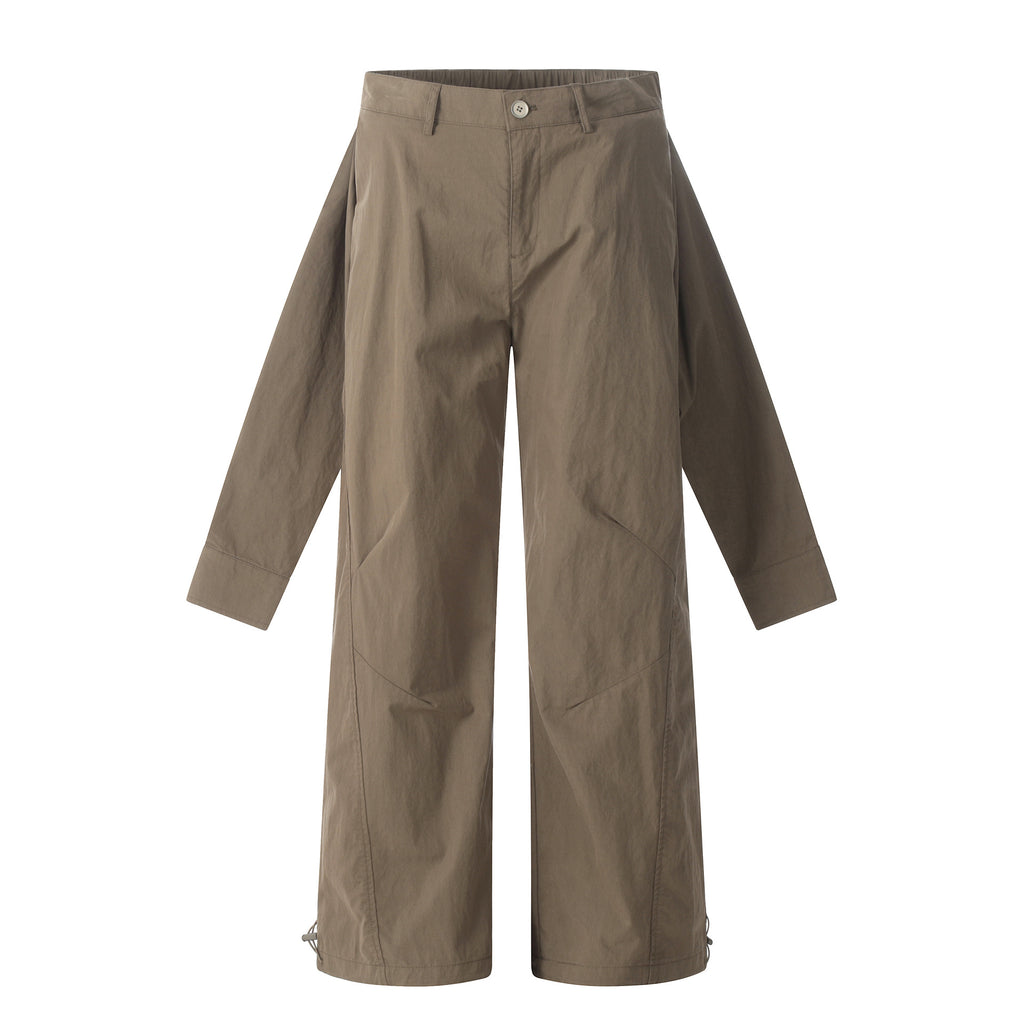 11KN pleated casual Maillard Fake Sleeve pants