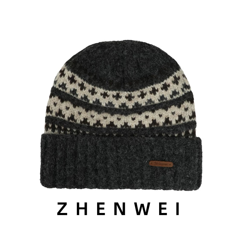 ZHENWEI Big Head Circumference Thick Knitted Hat