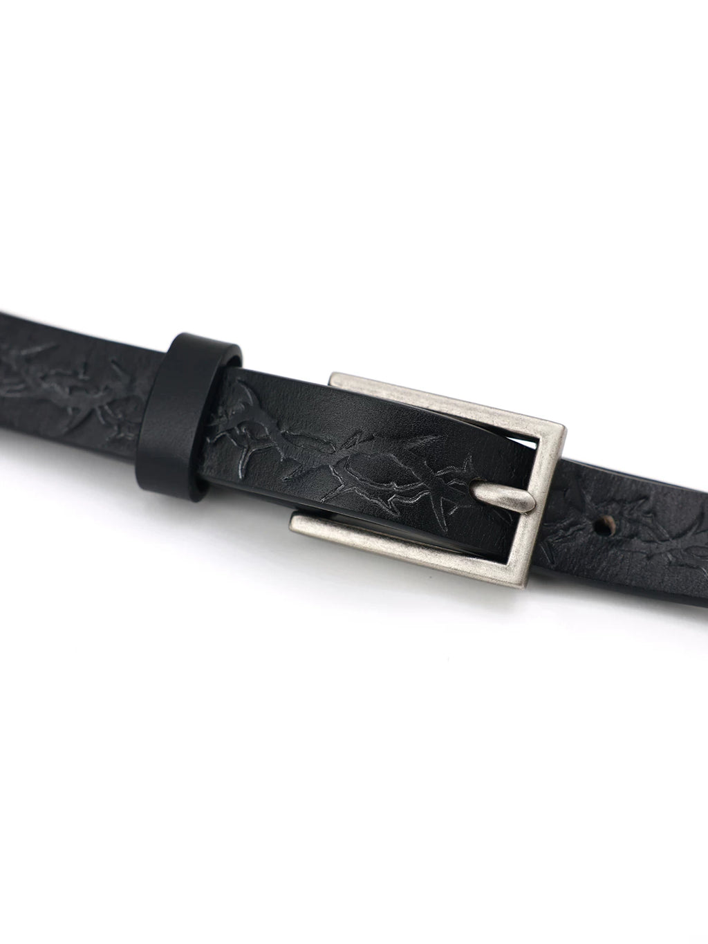 PHYS Retro Embossed Thorn Flower First Layer Cowhide Belt