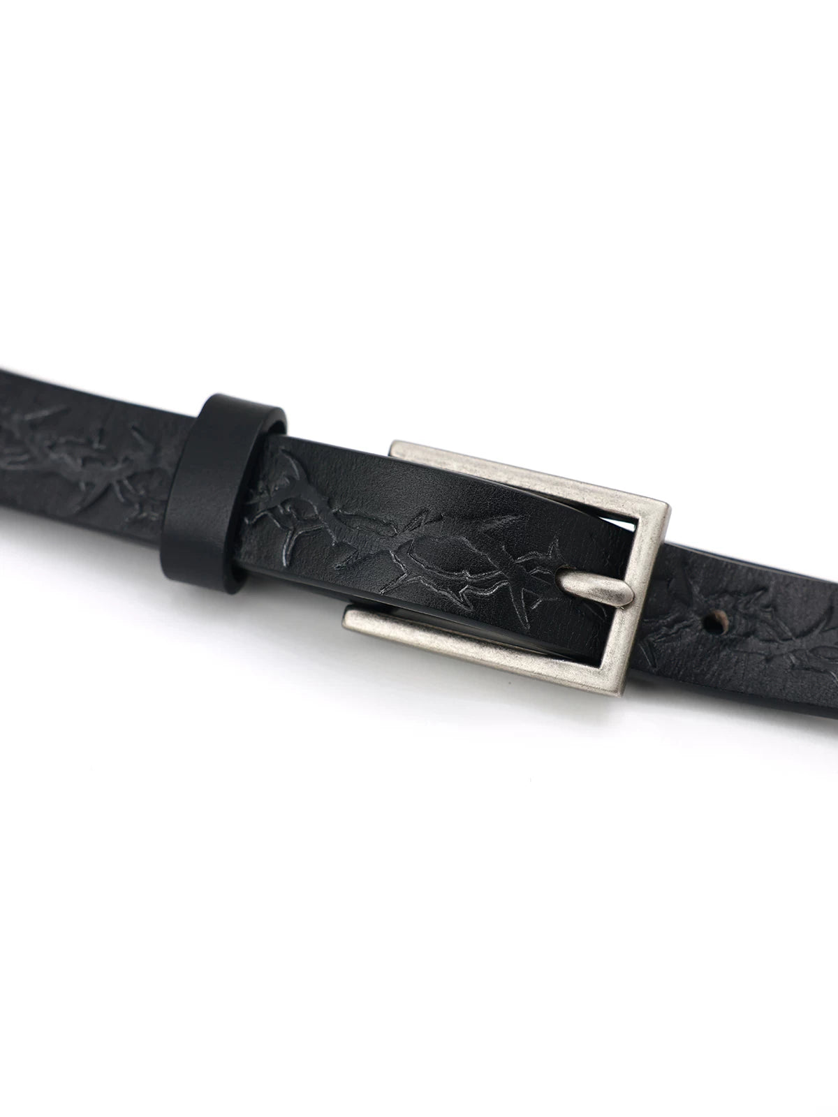 PHYS Retro Embossed Thorn Flower First Layer Cowhide Belt