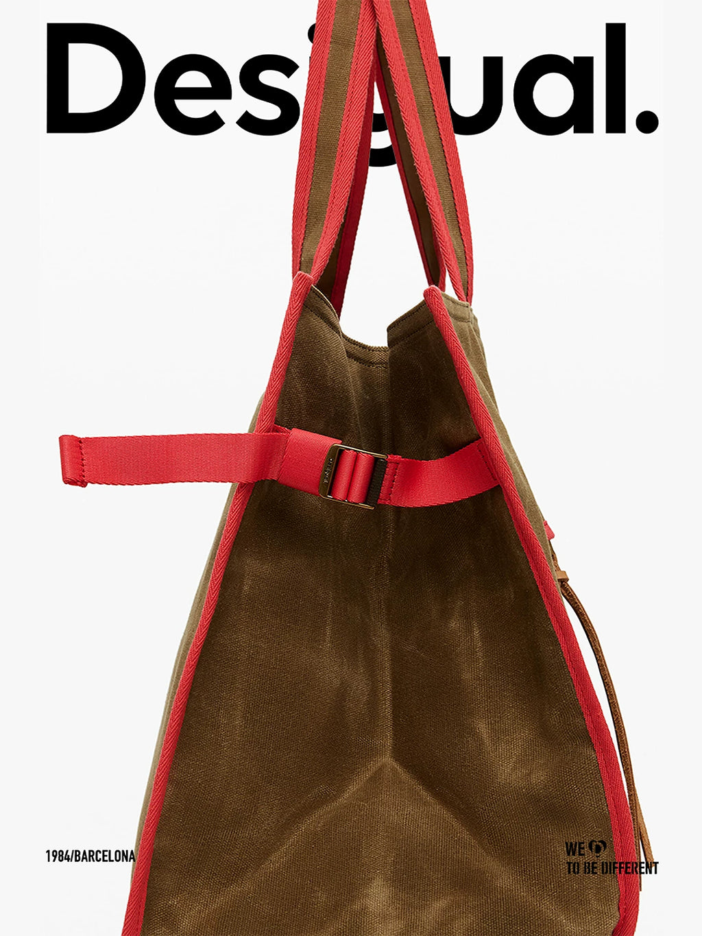 Desigual. Caramel Canvas Structured Shoulder Bag