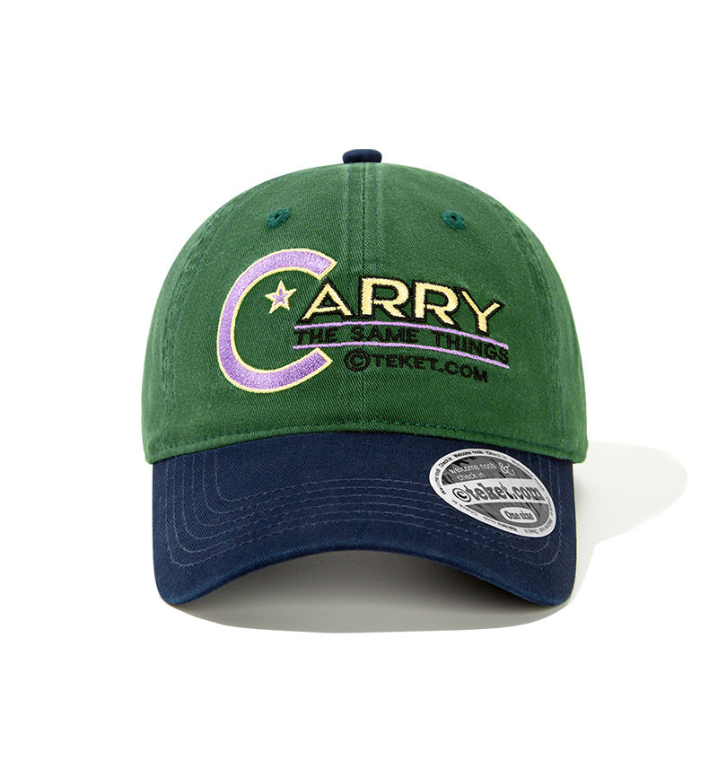 WASC Embroidered Color Block Cotton Baseball Cap