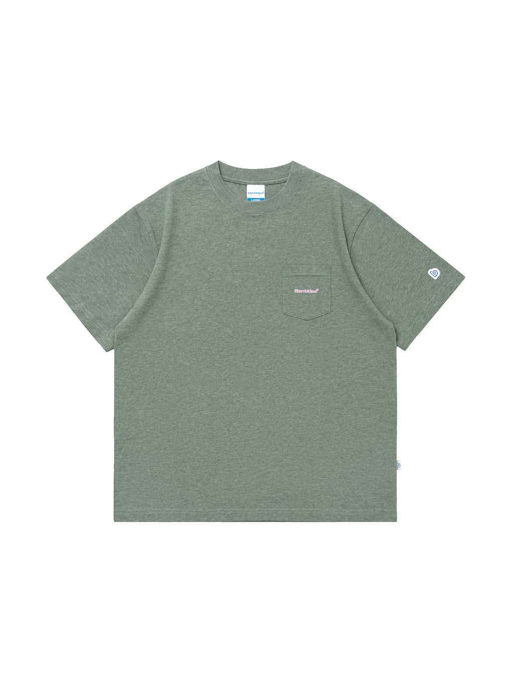 BENT IDEA Pocket Letter Print Cotton-Linen Blend Loose-Fit T-Shirt