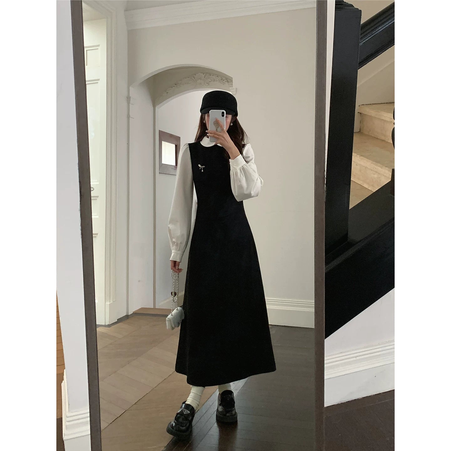 Even Korean Exquisite Simple Fake Two Waist Dress