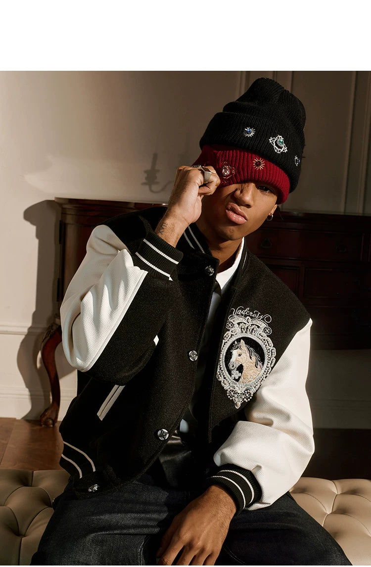 YADcrew Button Embellished Knitted Wool Cap