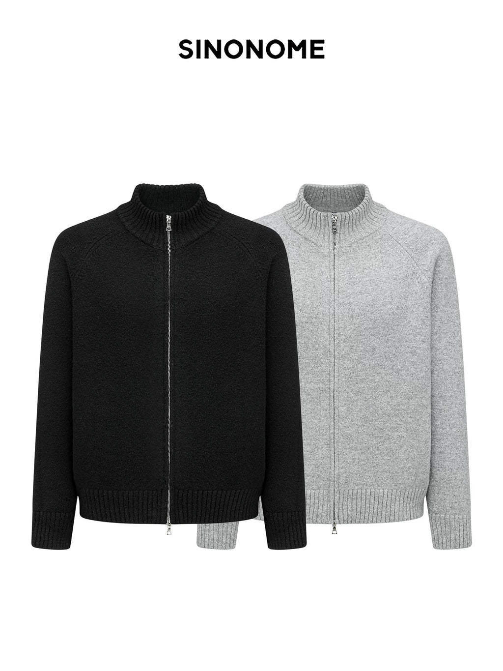 SINONOME Simple Loose Zipper Sweater