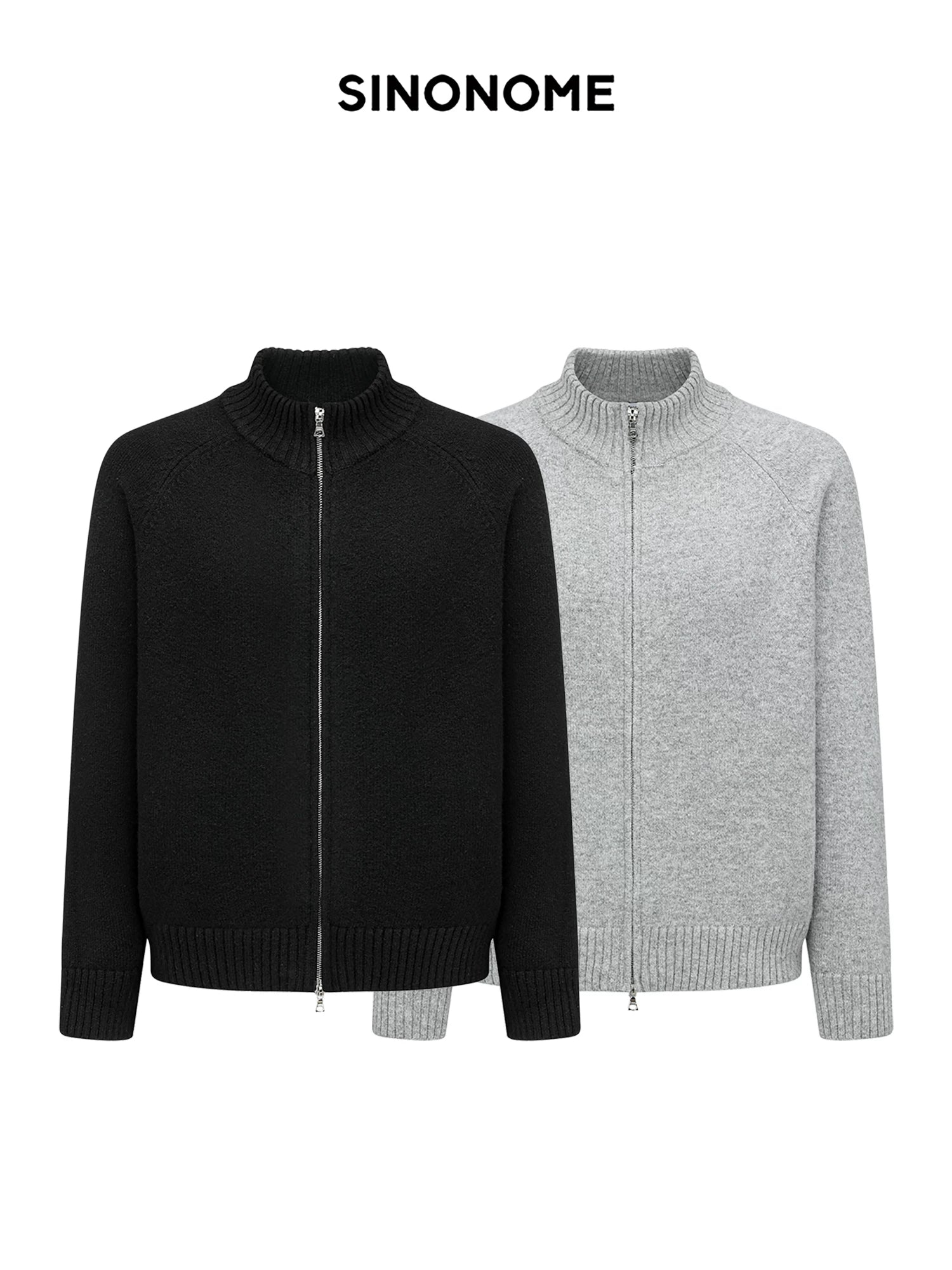 SINONOME Simple Loose Zipper Sweater
