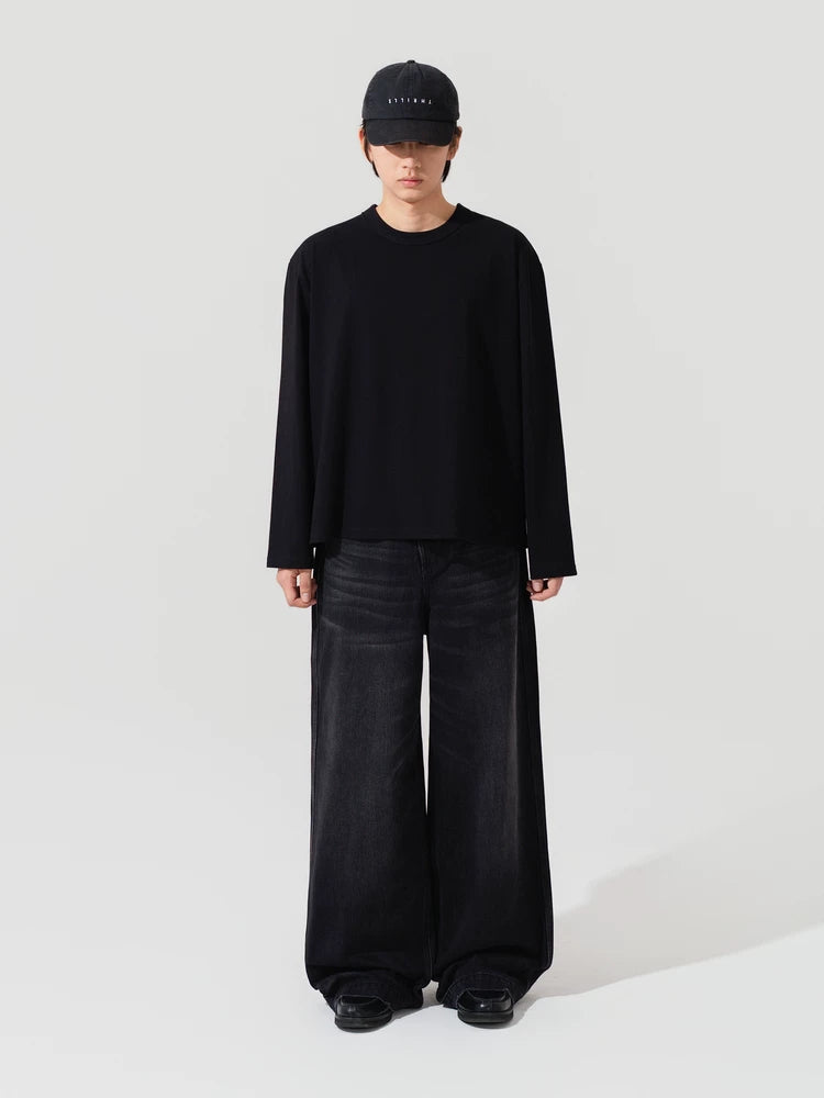 BPCALL Wide and Short Version Comfortable Casual Long Sleeve