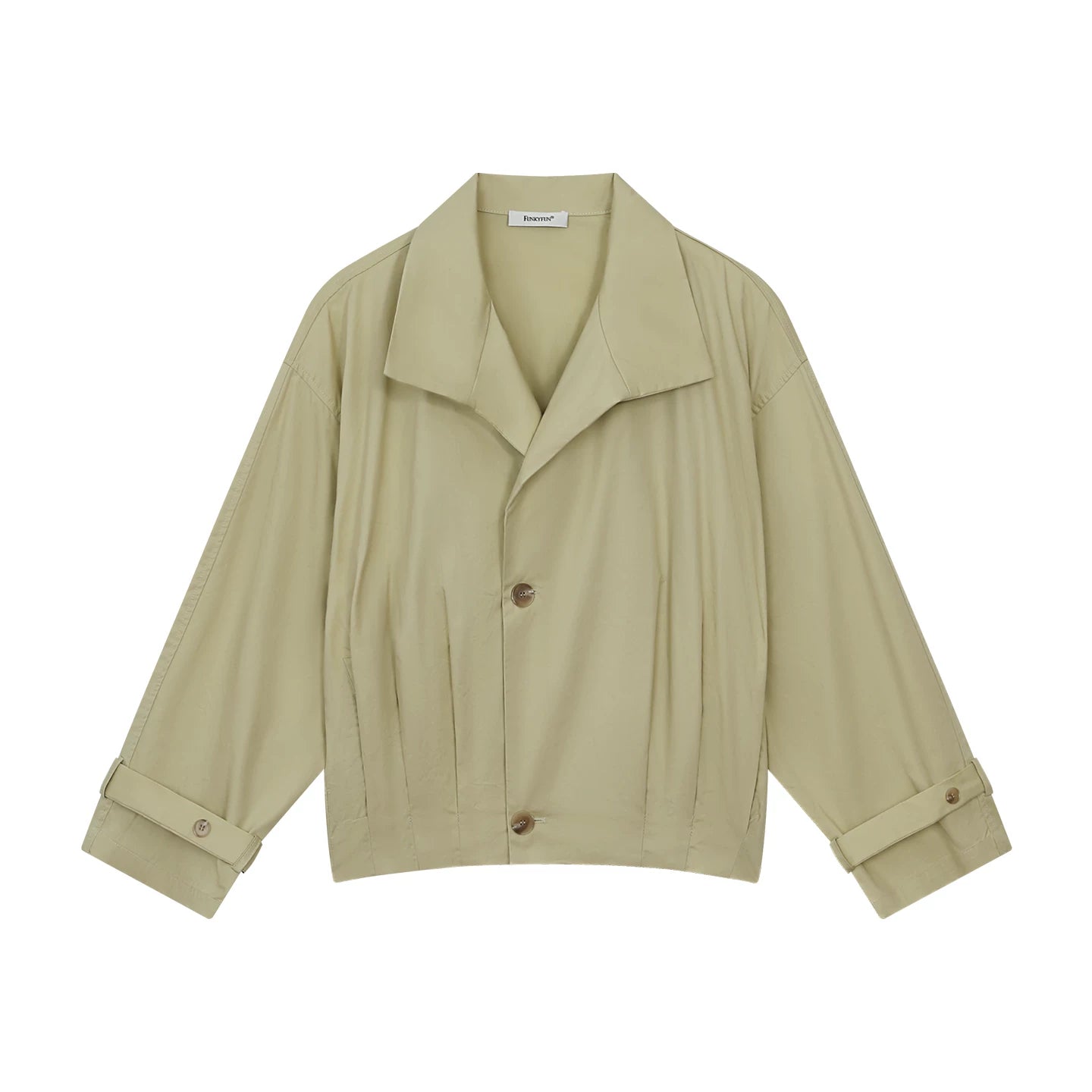 FUNKYFUN Vintage Lapel Waist Pleated Jacket