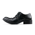 HANQIAORIJI Full-Grain Leather Pointed-Toe Derby