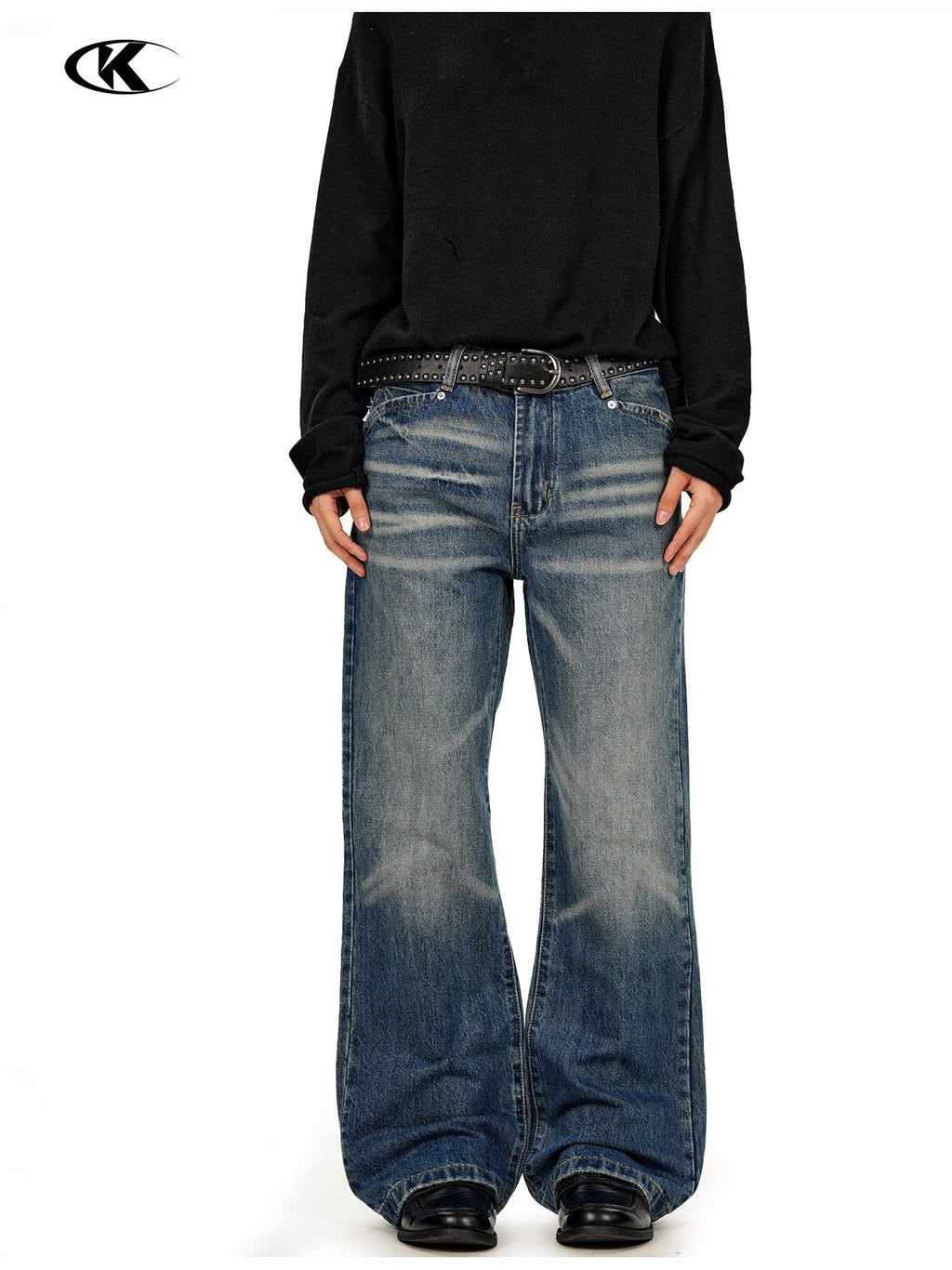 11KN Gradual Change Loose Versatile Straight Jeans
