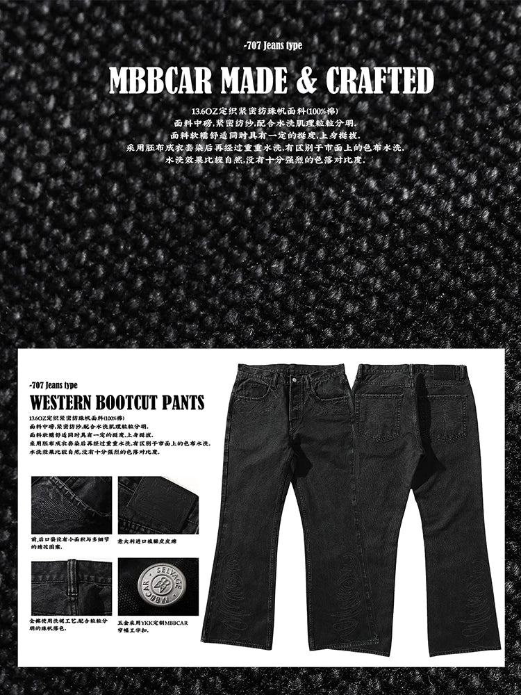 Mbbcar Western Series 13.6oz Flared Jeans
