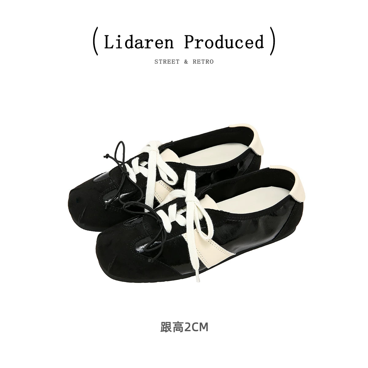 Lidaren Produced Mixed-Media Lace-Up Square-Toe Mary Jane Sneaker