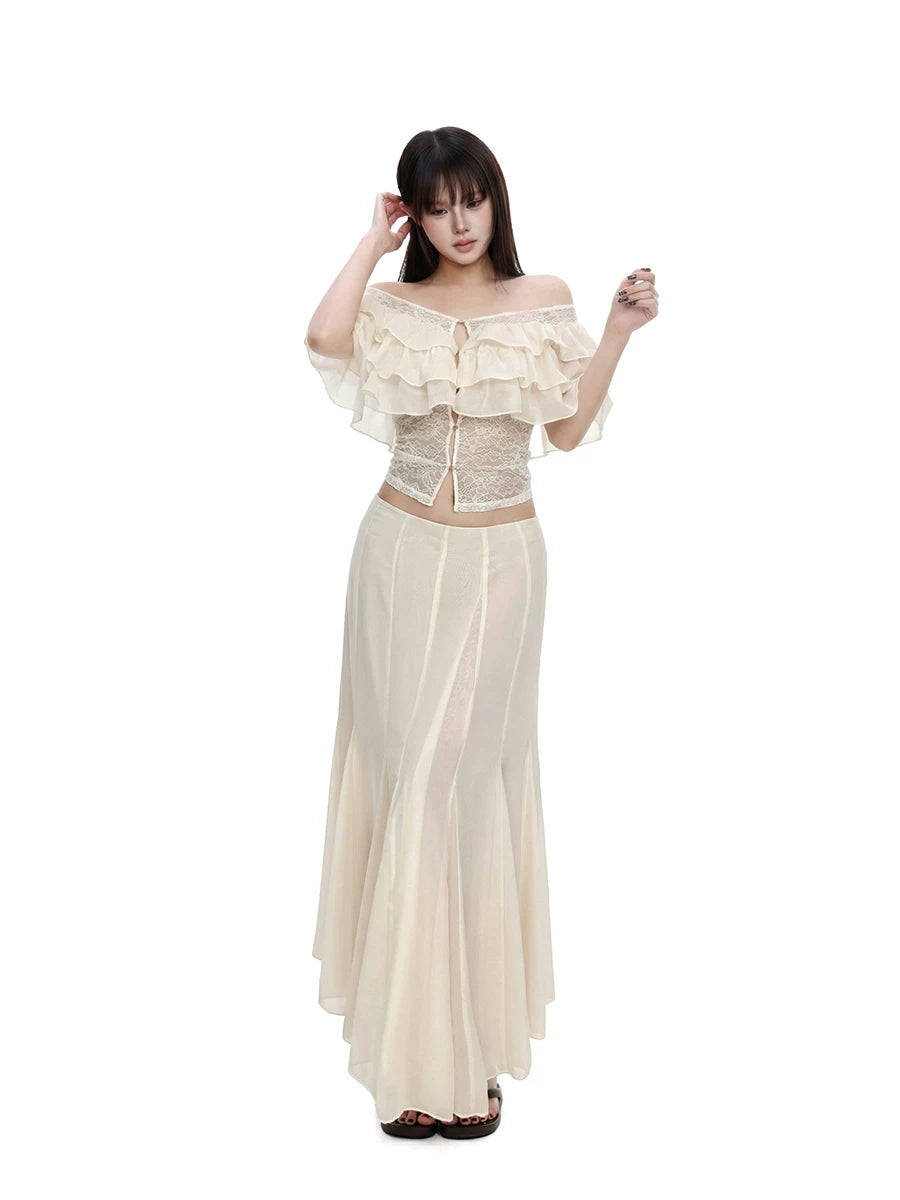 WITHMIN Low Waist and Thin Casual Versatile Straight Skirt
