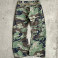 Face the mirror FTM Leopard Patch Curved Pleated Cargo Lumberjack Pants Washed Vintage