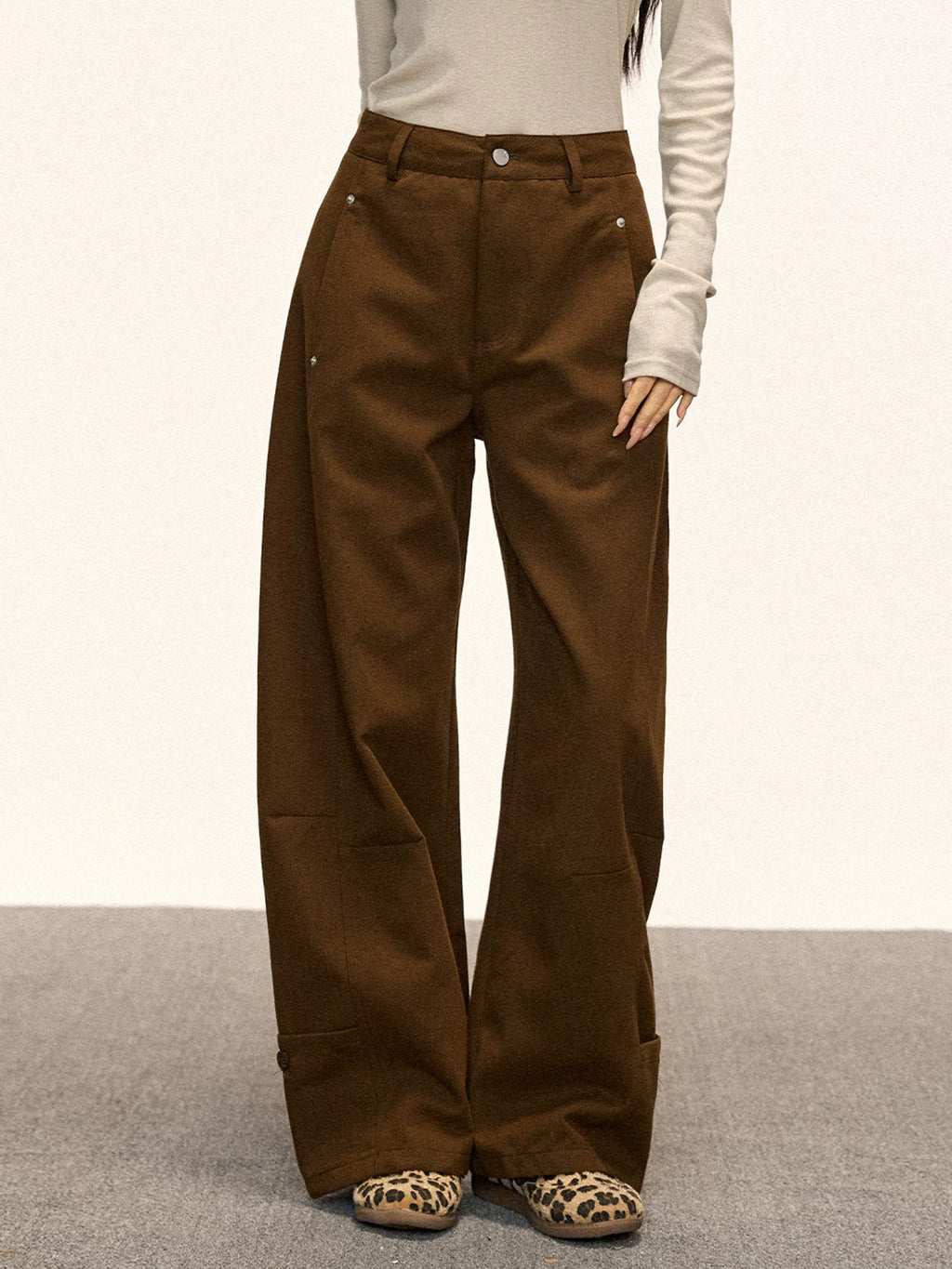 Cherry Melody Retro Slim Wide-leg Jeans