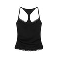COSTUSTOOT Lace Trim V-Neck Racerback Camisole Tank Top