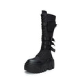 Dollybae Microfiber Platform Combat Boot