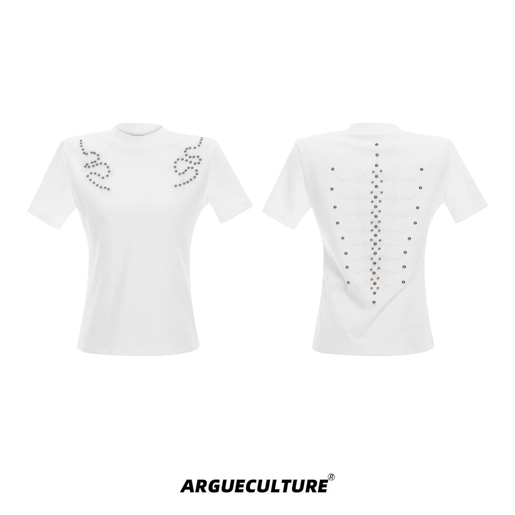 ArguECulturE Vintage Embroidery Slim Shoulder Tee