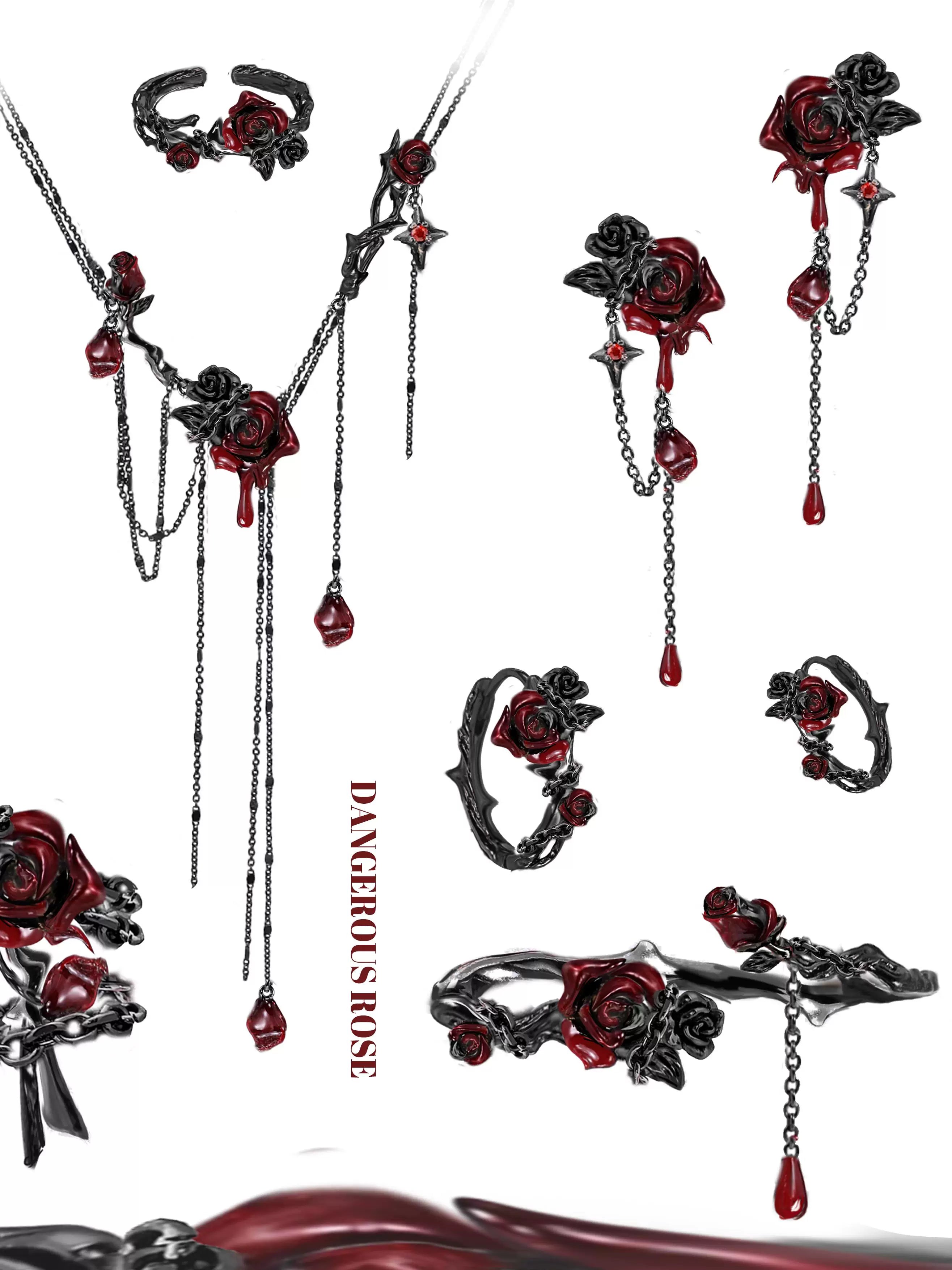 MASW Rose Tassel Drop Earrings