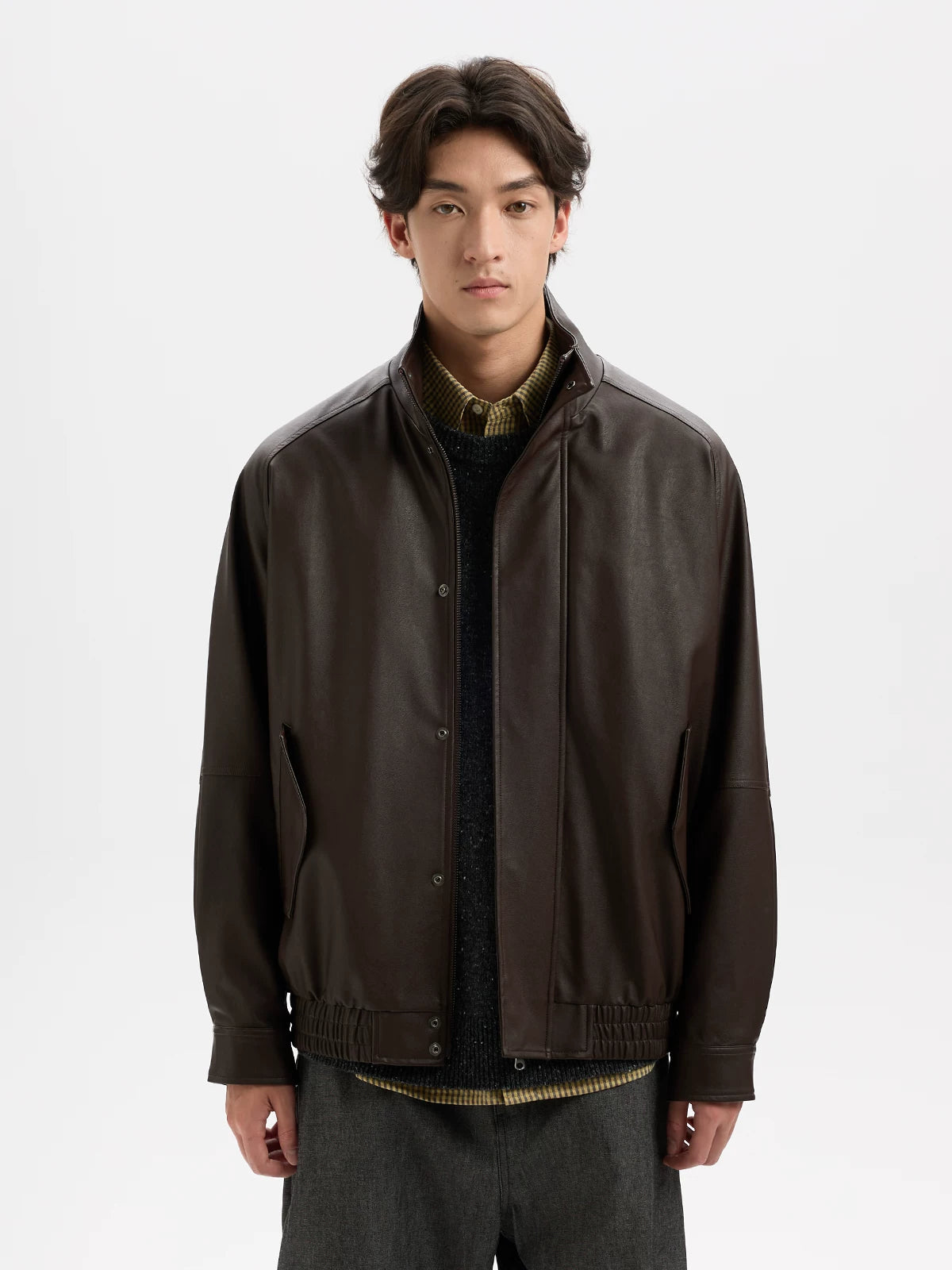 BUTTBILL Vintage Motorcycle PU Leather Loose Jacket