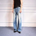 SOUTH FISH Ice Blue Gradient Distressed Straight-Leg Jeans