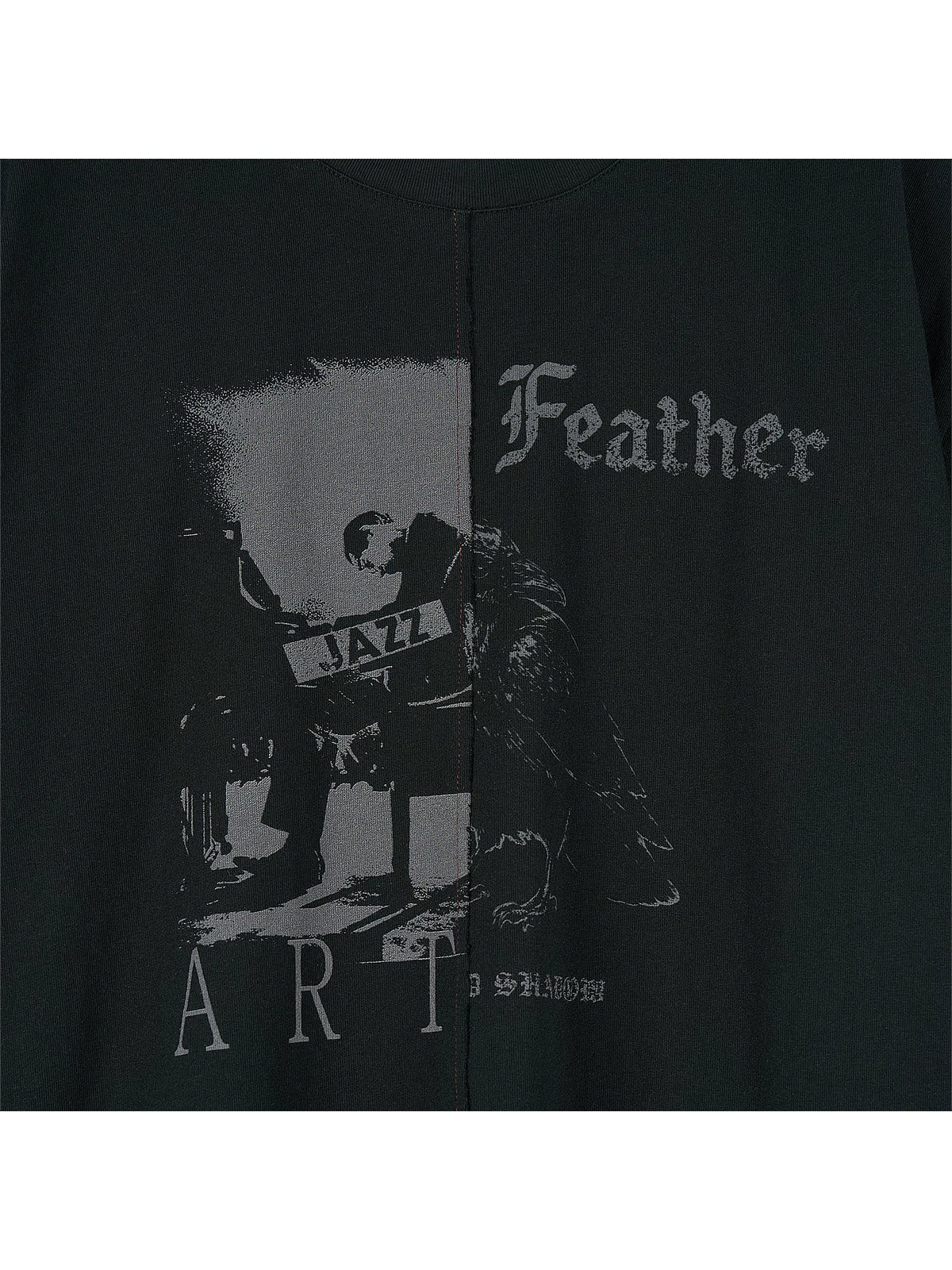 PARTIMENTO Vintage Washed Artistic Slit Oversized Tee
