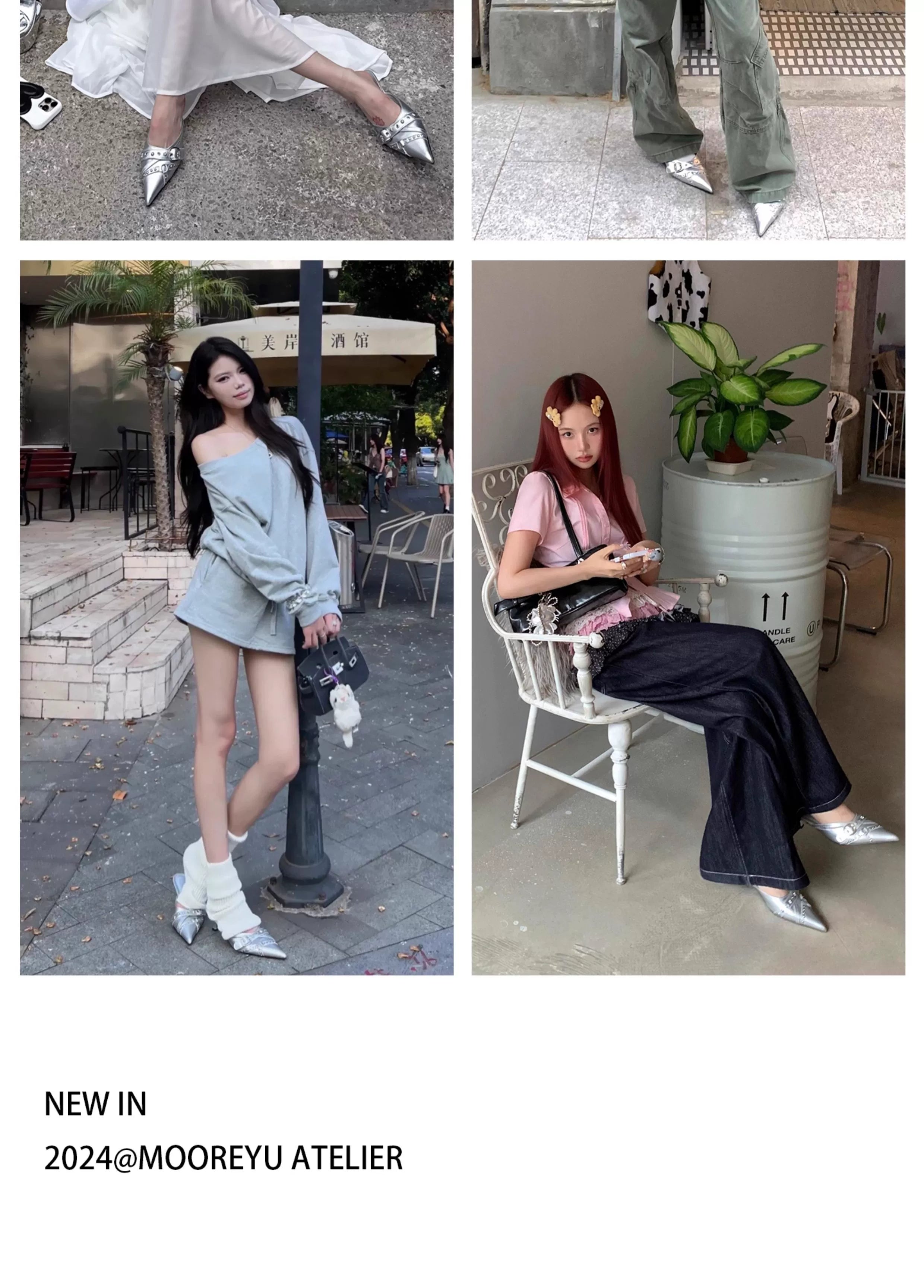 Mooreyu Pointed Leather Bag Head Stilettos