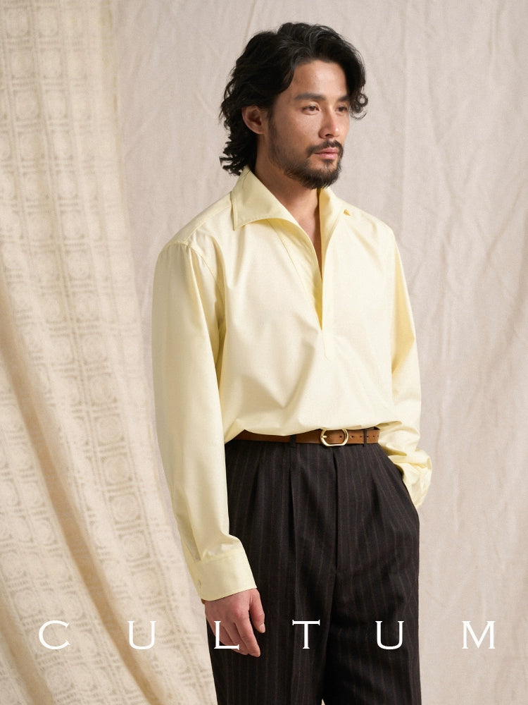 CULTUM Half Open One Piece Collar Ice Modal Shirt
